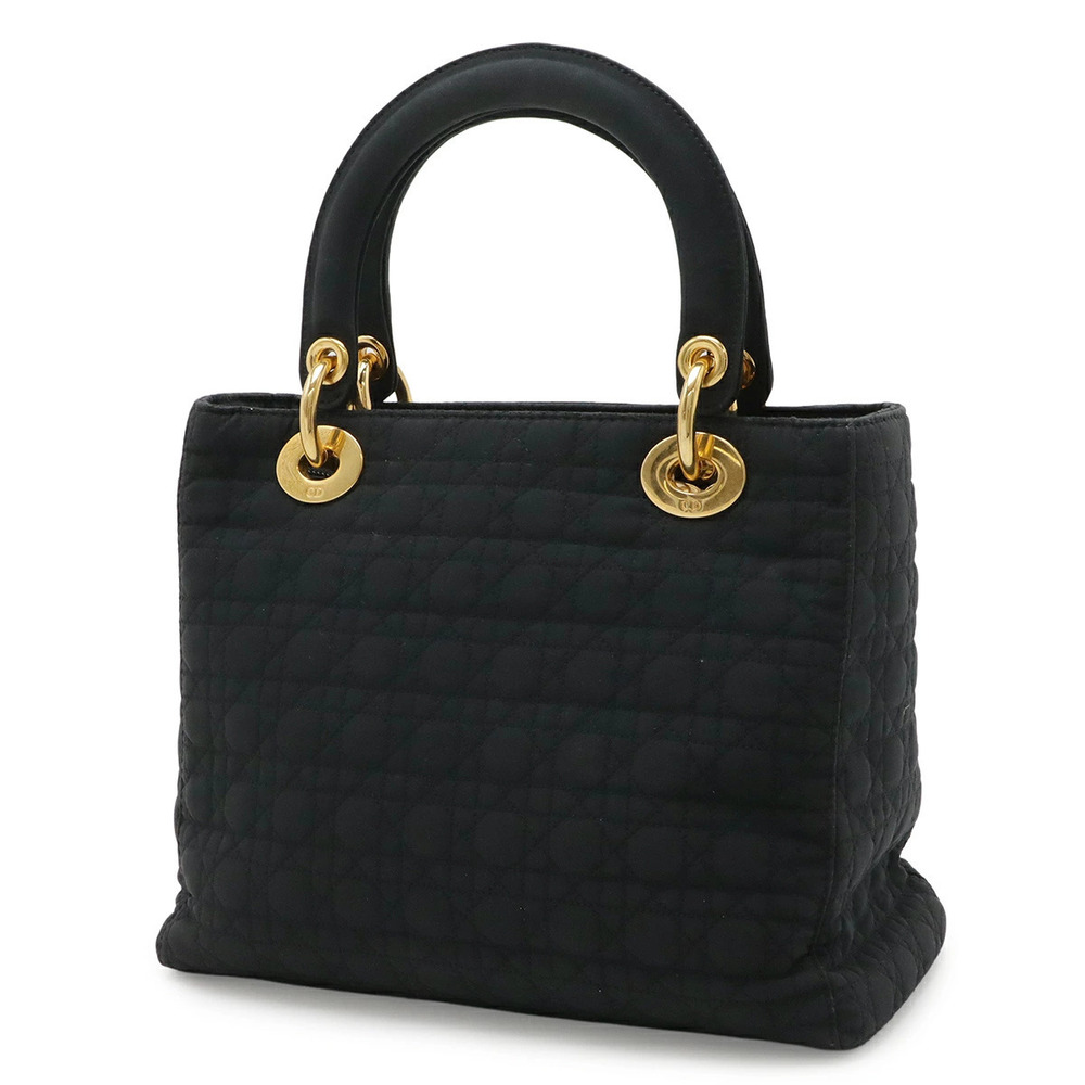 Dior Lady Cannage Handbag Christian Tote Black Bag Black